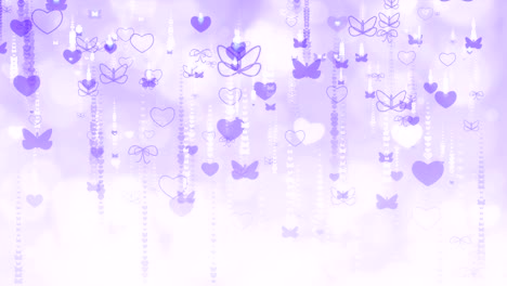 fondo del día de san valentín con mariposas y corazones.