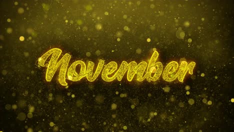 november gold glitter text background