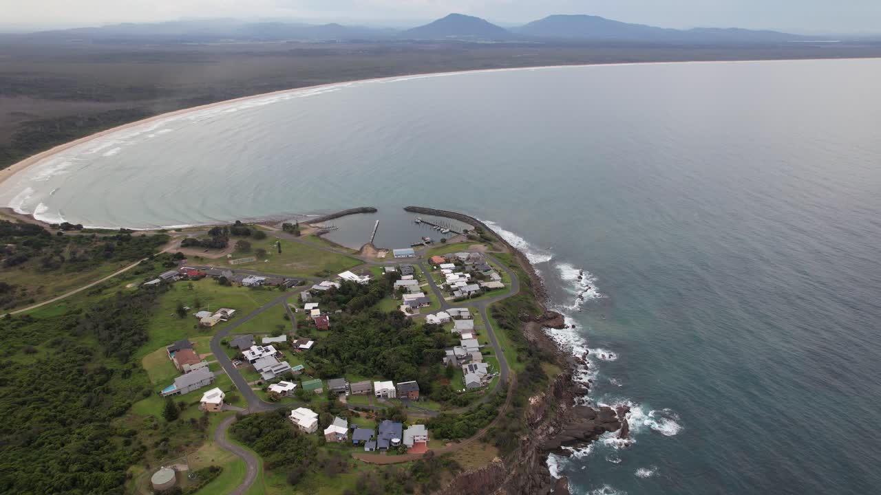 Crowdy Head Boat Harbour At Crowdy Head, NSW, Australia - Aerial Shot
