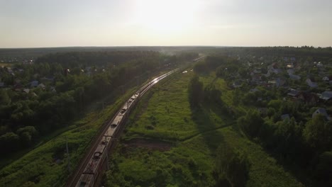 Volando-Sobre-El-Tren-En-El-Campo-Rusia