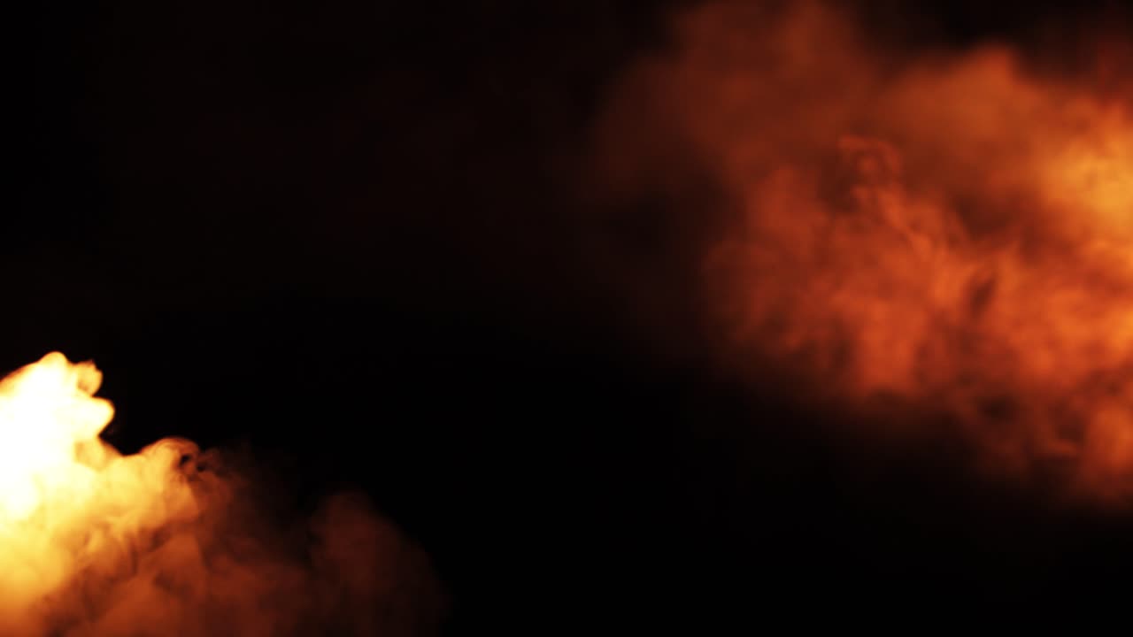 Dramatic Orange Smoke Effect on Black Background