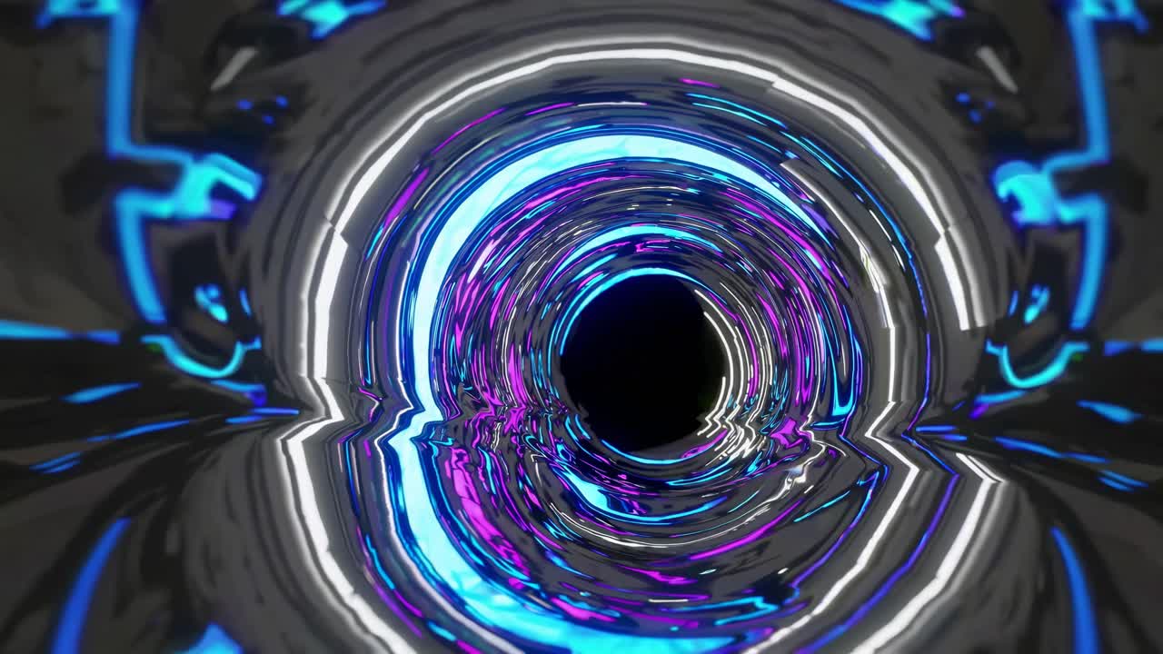 Neon Tunnel Abstract Art