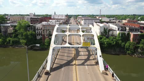 edmund pettus bridge in selma, alabama with drone video pulling out