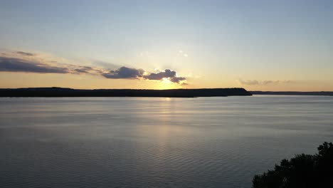 sunset over a calm lake