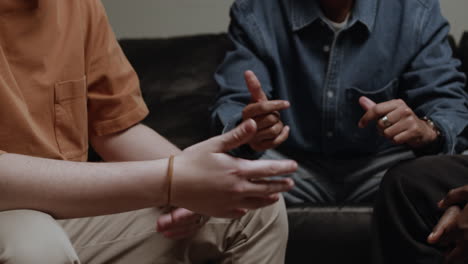 meeting of male friends in an apartment