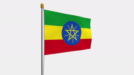 loop video of ethiopia flag  fluttering in the wind, slow motion video of 4k , with alpha channel