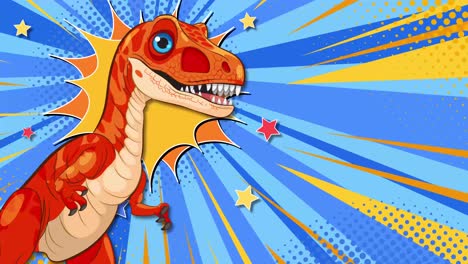 a dinosaur in a vibrant comic style