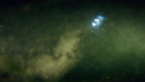 escena de paisaje post-apocalíptico de ciencia ficción con tormenta de polvo. bucle sin costuras