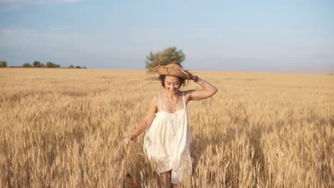Gorgeous-Young-Woman-In-White-Dress-Runnung-In-The-Wheat-Field