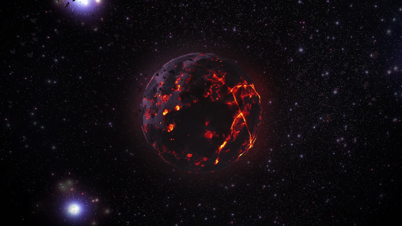 un planeta explotando en el espacio