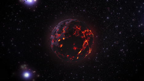 exploding planet in space