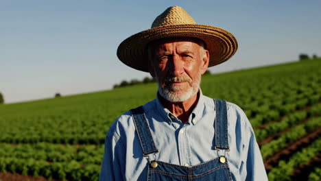 senior farmer in field