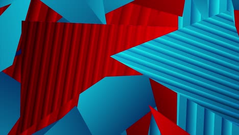fondo de movimiento abstracto poli-geométrico azul y rojo bajo