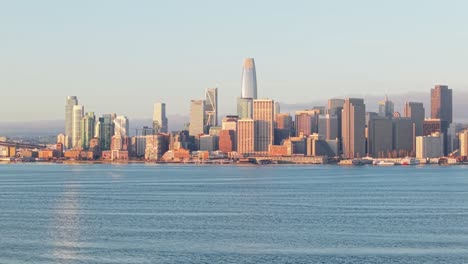 a sweeping real time aerial view captures the modern elegance of san francisco’s embarcadero, where architecture meets the bay.