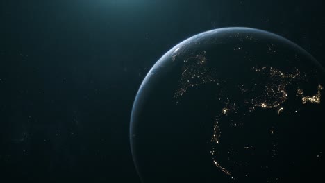 Tierra-Girando-En-El-Espacio-4k-Movimiento-Cósmico