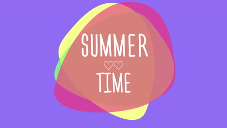 summer time with colorful liquid on purple gradient