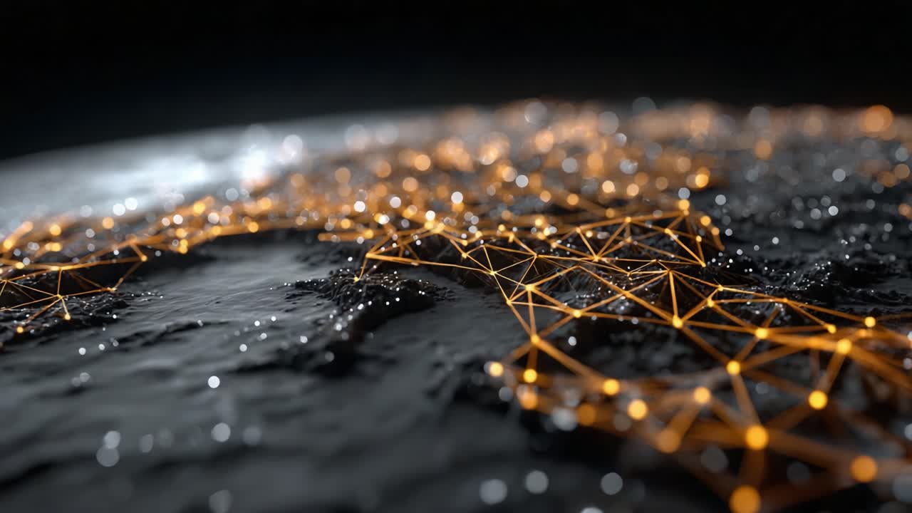 A Stunning Network of Light Connecting Distant Points on a Globe, Showcasing the Intertwined Paths of Communication and Technology across Earth's Surface