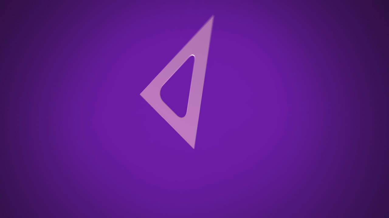 animación de una regla púrpura girando sobre un fondo púrpura