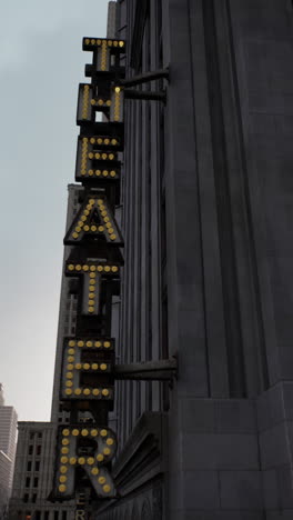 a theatre sign in the city