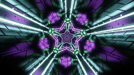 túnel de estrellas relucientes de neón. animación de bucle vj para conciertos y vacaciones, videos musicales y espectáculos.