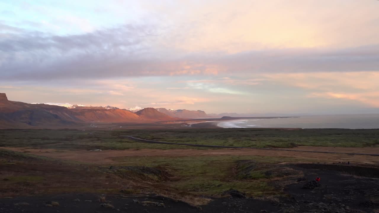 Stunning mountains during sunset in West Iceland