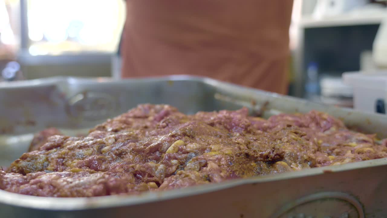 Ground Meat in a Tray