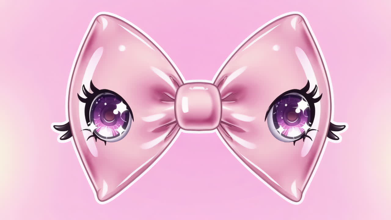 Fiocco rosa carino con occhi