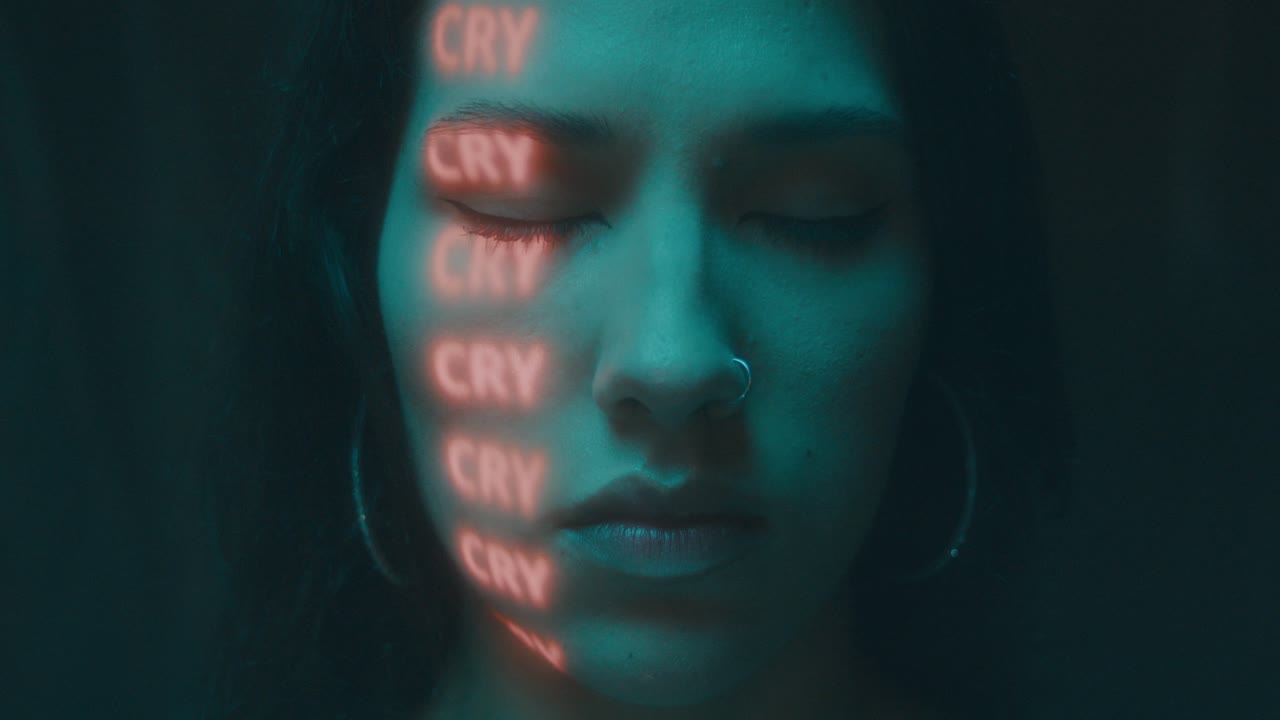 Neon Cry Face