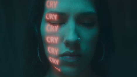 Neon Cry Face