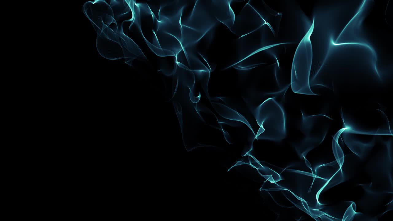 Futuristic Abstract Blue Energy Flowing on Black Background