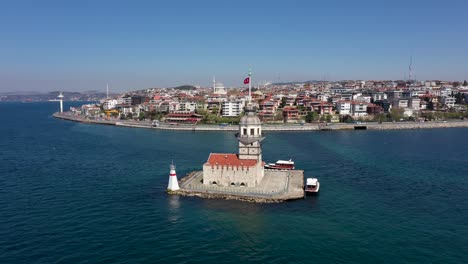 istanbul kiz kulesi, maiden tower aerial footage,oe01