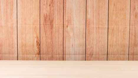 a blue ball moves across a wooden background