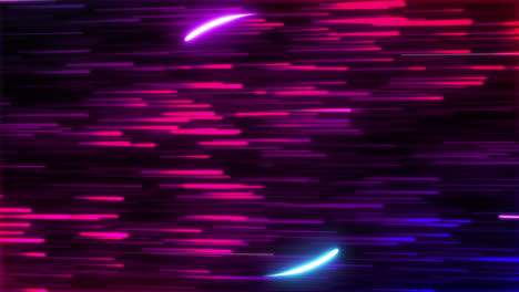 animation of neon red trails moving over neon circles