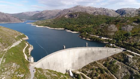 Aerial-View-of-an-electric-station-dam