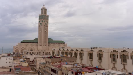 aerial view of hassan ii mosque, casablanca, morocco