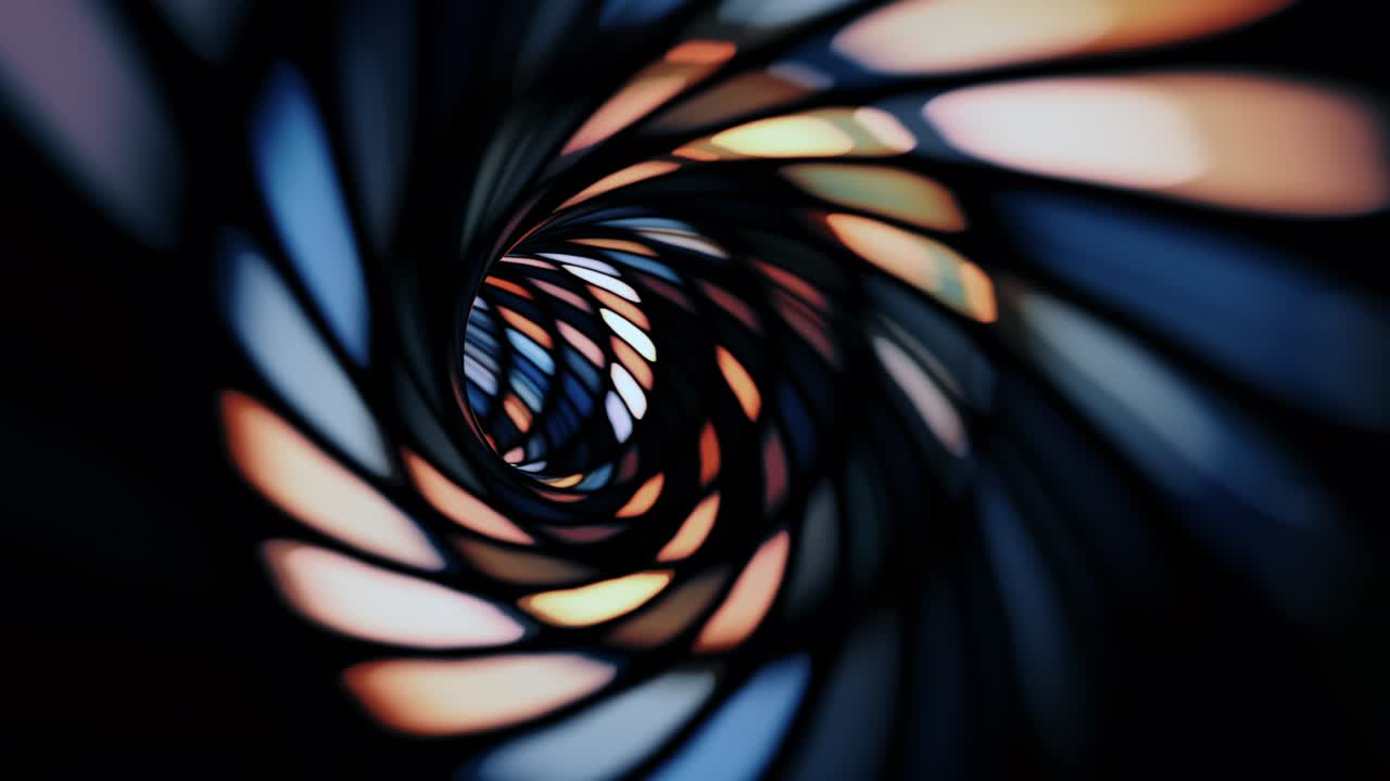 Abstract Magic colorful digital glowing flying lines motion and illuminated light effect in tunnel. Futuristic neon background, ultra violet glowing lines, laser rays, speed of light. 4K 3D