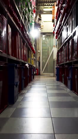 warehouse interior with aisles and shelving