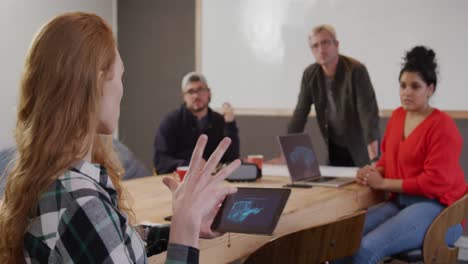 group of colleagues working in a creative office