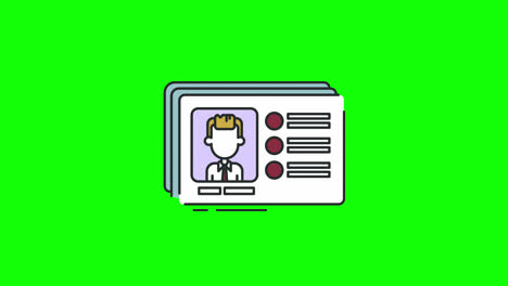 id-Card-with-person-avatar-icon-loop-animation-with-alpha-channel,-transparent-background,-ProRes-444