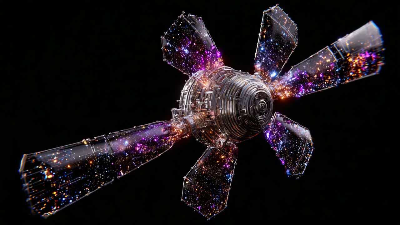 A Stunning Exploration of a Futuristic Spacecraft Surrounded by a Vivid Display of Cosmic Colors, Merging Technology with the Infinite Beauty of the Universe in Motion