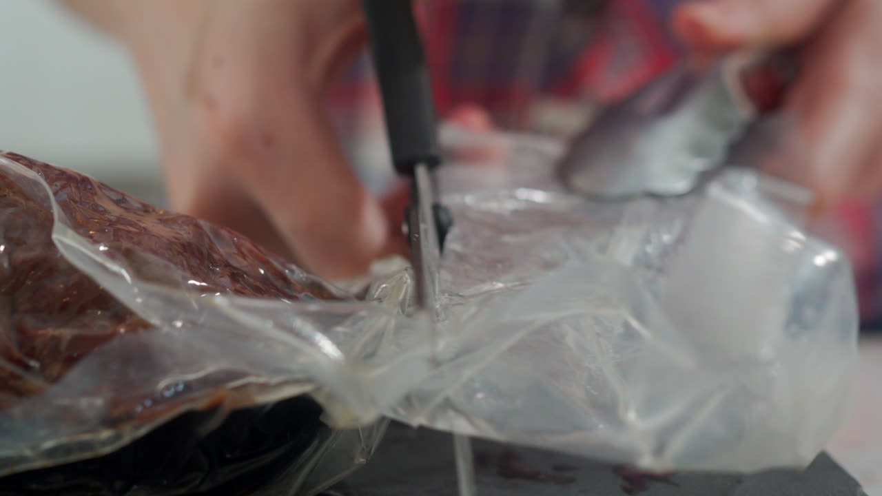 solomillo de ternera sellado al vacío para tacos mexicanos bolsa abierta