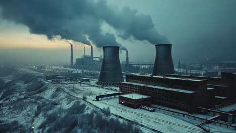 industrial power plant in winter