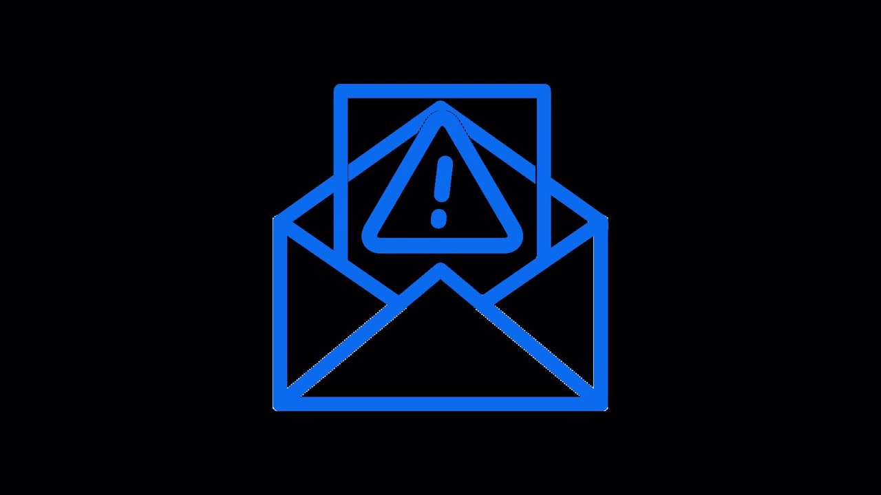 Blue Outline Email Warning Message Icon
