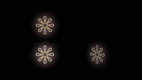 pulsing neon spring flowers pattern with led light in casino style