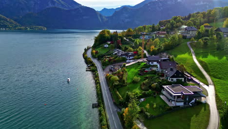 Ultramodern-villa's-with-a-view-on-a-beautiful-lake-in-Austria-on-a-sunny-day