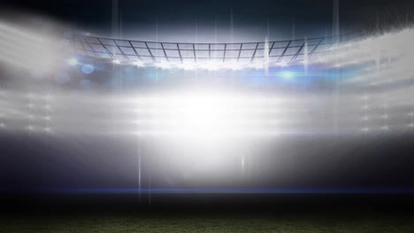 animation of bright light from spotlights on sports stadium