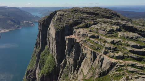 aerial footage pulpit rock preikestolen beautiful nature norway