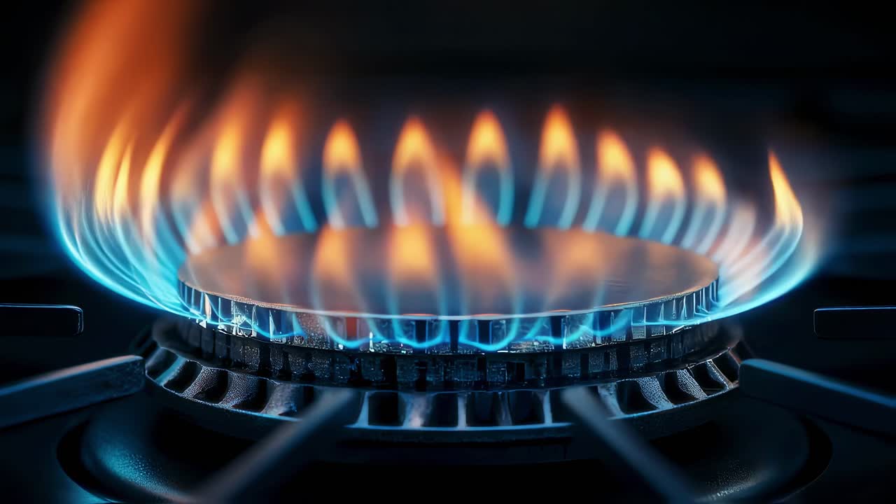 пламя газовой печи