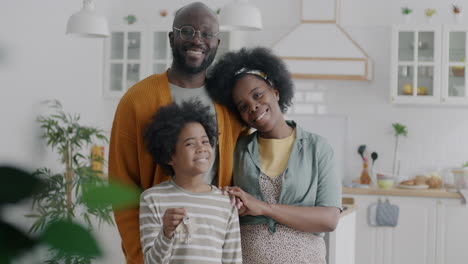 happy family with new house keys