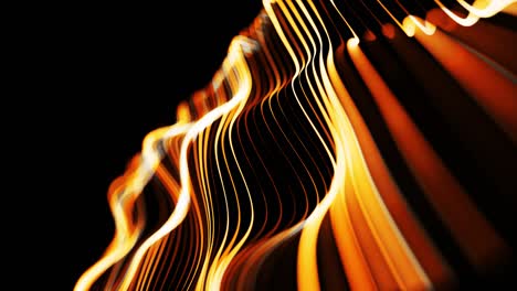 el fondo abstracto de las líneas amarillas brillantes forman una superficie ondulada. hermosas líneas curvas como un hermoso fondo creativo en bucle en 4k